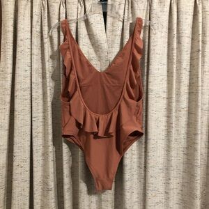 Aerie One Piece Ruffle Low Back Mallot